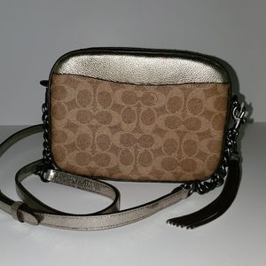 Coach Signature Rivet Metallic Camera Bag